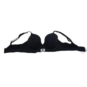 Victoria’s Secret Black T-Shirt Bra 36C Lined Underwire VS Logo